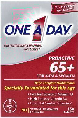 One-A-Day, Proactive 65+ For Men & Women, Multivitamin/Multimineral Supplement, 150 Tablets