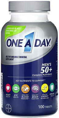 One-A-Day, Men's 50+, Complete Multivitamin/Multimineral Supplement, 100 Tablets