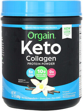 Orgain, Keto Collagen Protein Powder, Vanilla Bean, 14.1 oz (400 g)