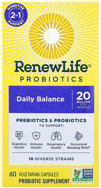 Renew Life, Probiotics, Daily Balance, 60 Vegetarian Capsules