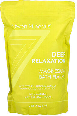 Seven Minerals Deep Relaxation, Magnesium Bath Flakes, Roman Chamomile & Clary Sage, 3 lb (1.36 kg)