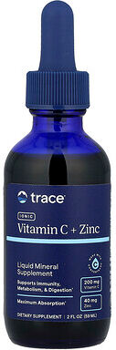 Trace, Ionic Vitamin C + Zinc, Liquid Mineral Supplement, 2 fl oz (59 ml)