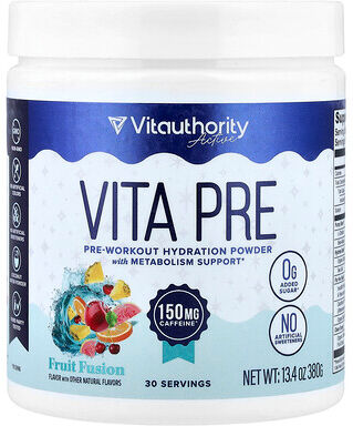 Vitauthority, Active, Vita Pre, Pre-Workout Hydration Powder, Fruit Fusion, 13.4 oz (380 g)
