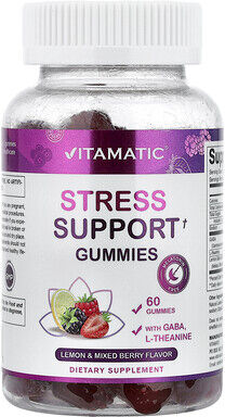 Vitamatic, Stress Support Gummies, Lemon & Mixed Berry, 60 Gummies