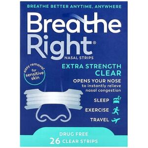 Breathe Right, Nasal Strips, Clear, For Sensitive Skin, 26 Clear Strips Breathe Right, Nasal Strips, Clear, For Sensitive Skin, 26 Clear Strips