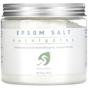 White Egret, Epsom Salt, Eucalyptus, 16 oz (454 g) White Egret, Epsom Salt, Eucalyptus, 16 oz (454 g)