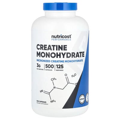 Nutricost, Performance, Creatine Monohydrate, 500 Capsules (0.75 g per Capsule) Nutricost, Performance, Creatine Monohydrate, 500 Capsules (0.75 g per Capsule)