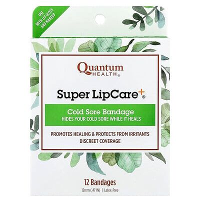 Quantum Health, Super LipCare+®, Cold Sore Bandage, 12 Bandages Quantum Health, Super LipCare+®, Cold Sore Bandage, 12 Bandages