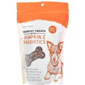 Chew + Heal, Crunchy Treats with Pumpkin & Prebiotics, For Dogs, All Ages, 5 oz (142 g) Chew + Heal, Crunchy Treats with Pumpkin & Prebiotics, For Dogs, All Ages, 5 oz (142 g)