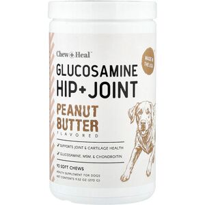 Chew + Heal, Glucosamine Hip + Joint, For Dogs, Peanut Butter, 90 Soft Chews, 9.52 oz (270 g) Chew + Heal, Glucosamine Hip + Joint, For Dogs, Peanut Butter, 90 Soft Chews, 9.52 oz (270 g)