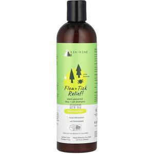 Kin+Kind, Flea + Tick Relief!, Plant-Powered Dog + Cat Shampoo, Lemongrass, 12 fl oz (354 ml) Kin+Kind, Flea + Tick Relief!, Plant-Powered Dog + Cat Shampoo, Lemongrass, 12 fl oz (354 ml)
