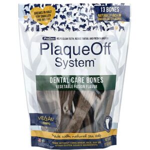 ProDen, PlaqueOff System™, Dental Care Bones, For Dogs, Vegetable Fusion, 13 Bones, 17 oz (482 g) ProDen, PlaqueOff System™, Dental Care Bones, For Dogs, Vegetable Fusion, 13 Bones, 17 oz (482 g)