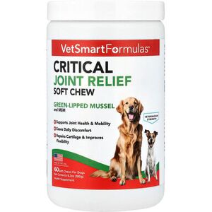 VetSmart Formulas, Critical Joint Relief Soft Chew, For Dogs, 60 Soft Chews, 6.3 oz (180 g) VetSmart Formulas, Critical Joint Relief Soft Chew, For Dogs, 60 Soft Chews, 6.3 oz (180 g)