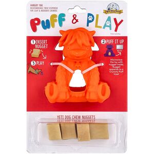 Yeti Dog Chew, Puff & Play, Treat Dispenser, Yeti Dog Chew Nuggets, Orange, 4 Nuggets, 1 Dispenser Yeti Dog Chew, Puff & Play, Treat Dispenser, Yeti Dog Chew Nuggets, Orange, 4 Nuggets, 1 Dispenser