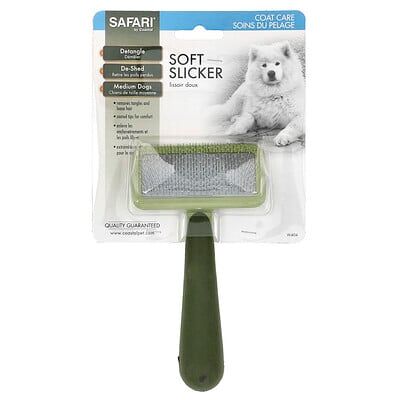 Safari, Soft Slicker Brush for Medium Dogs, 1 Brush Safari, Soft Slicker Brush for Medium Dogs, 1 Brush