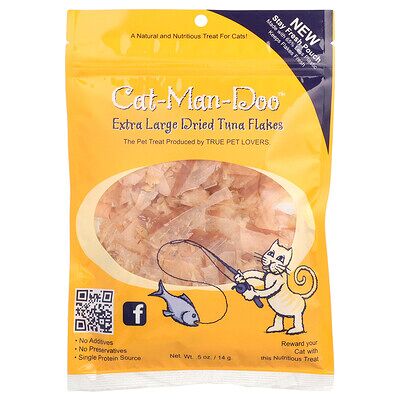 Cat-Man-Doo, Extra Large Dried Tuna Flakes, For Cats , 0.5 oz (14 g) Cat-Man-Doo, Extra Large Dried Tuna Flakes, For Cats , 0.5 oz (14 g)