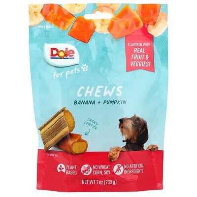 Dole for Pets, Chews, Banana + Pumpkin, 7 oz (200 g) Dole for Pets, Chews, Banana + Pumpkin, 7 oz (200 g)
