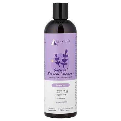 Kin+Kind, Oatmeal Natural Shampoo, For Dogs + Cats, Lavender, 12 fl oz (354 ml) Kin+Kind, Oatmeal Natural Shampoo, For Dogs + Cats, Lavender, 12 fl oz (354 ml)