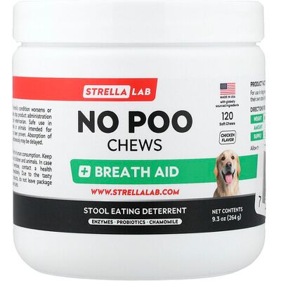 StrellaLab, No Poo Chews, For Dogs, Chicken, 120 Soft Chews, 9.3 oz (264 g) StrellaLab, No Poo Chews, For Dogs, Chicken, 120 Soft Chews, 9.3 oz (264 g)