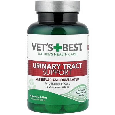 Vet's Best, Urinary Tract Support, For Cats, All Sizes, 12 Weeks+, 60 Chewable Tablets, 2.96 oz (84 g) Vet's Best, Urinary Tract Support, For Cats, All Sizes, 12 Weeks+, 60 Chewable Tablets, 2.96 oz (84 g)