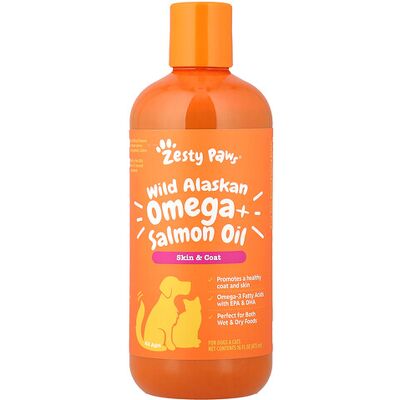 Zesty Paws, Wild Alaskan Omega + Salmon Oil, For Dogs & Cats, All Ages, 16 fl oz (473 ml) Zesty Paws, Wild Alaskan Omega + Salmon Oil, For Dogs & Cats, All Ages, 16 fl oz (473 ml)