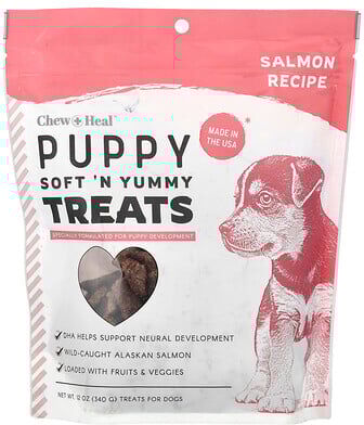 Chew + Heal, Puppy Soft 'N Yummy Treats, For Dogs, Salmon, 12 oz (340 g)