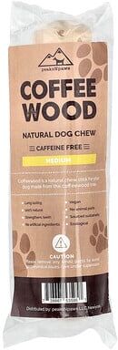 peaksNpaws, Natural Dog Chew, Medium, Coffee Wood, Caffeine Free, 1 Count