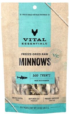 Vital Essentials, Freeze Dried Raw Dog Treats, Minnows, 1 oz (28.3 g)