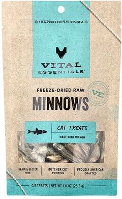 Vital Essentials, Freeze-Dried Raw Cat Treats, Minnows, 1 oz (28.3 g)