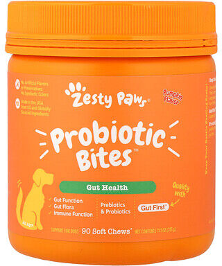 Zesty Paws, Probiotic Bites™, For Dogs, All Ages, Pumpkin, 90 Soft Chews, 11.1 oz (315 g)