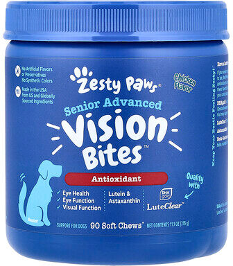 Zesty Paws, Senior Advanced, Vision Bitesâ„¢, For Dogs, Chicken, 90 Soft Chews, 11.1 oz (315 g)