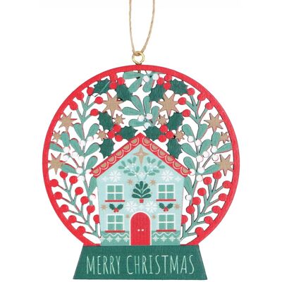 Gisela Graham Assorted Alpine Snow Globe Wooden Tree Decoration Gisela Graham Assorted Alpine Snow Globe Wooden Tree Decoration