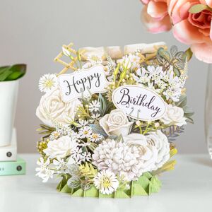 Me & McQ Me & McQ ‘White Happy Birthday Flowers’ 3D Card Me & McQ Me & McQ ‘White Happy Birthday Flowers’ 3D Card