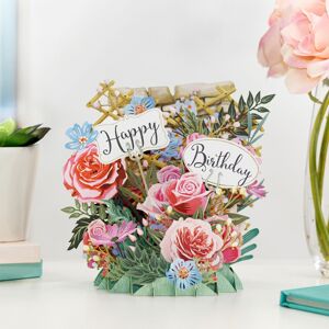 Me & McQ Me & McQ “Happy Birthday Flowers” 3D Card Me & McQ Me & McQ “Happy Birthday Flowers” 3D Card