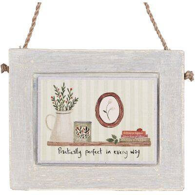 East of India ‘Practically Perfect’ Little Country Wooden Plaque East of India ‘Practically Perfect’ Little Country Wooden Plaque