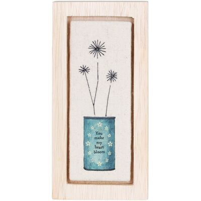 East of India ‘You Make My Heart Bloom’ Flower Picture Wooden Sign East of India ‘You Make My Heart Bloom’ Flower Picture Wooden Sign