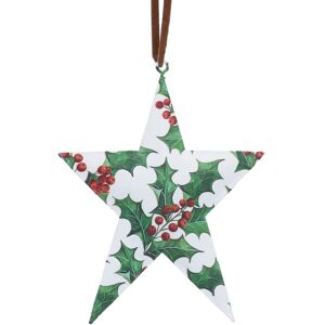 Gisela Graham Assorted White Holly & Berries Metal Christmas Tree Decoration Gisela Graham Assorted White Holly & Berries Metal Christmas Tree Decoration