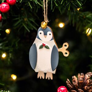 Gisela Graham Assorted Penguin with Key Wooden Tree Decoration Gisela Graham Assorted Penguin with Key Wooden Tree Decoration