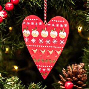 Gisela Graham Assorted Christmas Heart/ Star Wooden Tree Decoration Gisela Graham Assorted Christmas Heart/ Star Wooden Tree Decoration