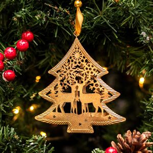 Gisela Graham Assorted Gold Star/Heart/Tree Metal 3D Snowflake Tree Decoration Gisela Graham Assorted Gold Star/Heart/Tree Metal 3D Snowflake Tree Decoration