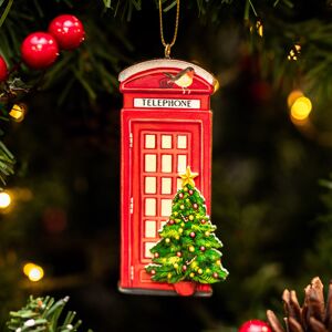 Gisela Graham London Telephone Box Wooden Tree Decoration Gisela Graham London Telephone Box Wooden Tree Decoration
