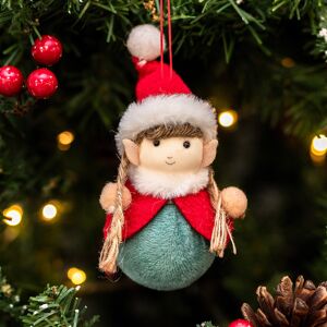 Gisela Graham Assorted Round Fabric Elf Tree Decoration Gisela Graham Assorted Round Fabric Elf Tree Decoration