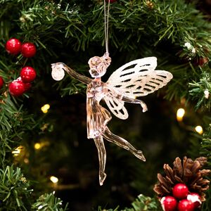 Gisela Graham Assorted Acrylic Pink Glitter Fairy Tree Decoration Gisela Graham Assorted Acrylic Pink Glitter Fairy Tree Decoration