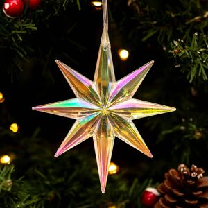 Gisela Graham Acrylic Rainbow Bethlehem Star Tree Decoration Gisela Graham Acrylic Rainbow Bethlehem Star Tree Decoration