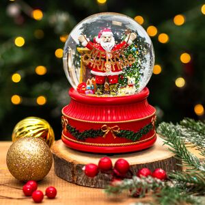 Gisela Graham Santa with Garland Large Musical Snow Globe Decoration Gisela Graham Santa with Garland Large Musical Snow Globe Decoration
