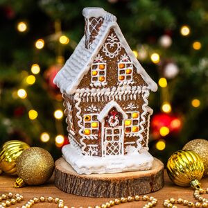 Gisela Graham Medium White Iced LED Gingerbread House Ornament Gisela Graham Medium White Iced LED Gingerbread House Ornament