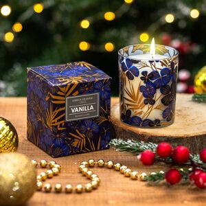 Gisela Graham Blue & Gold Floral ‘Vanilla’ Small Scented Jar Candle Gisela Graham Blue & Gold Floral ‘Vanilla’ Small Scented Jar Candle