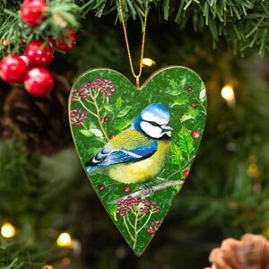 Gisela Graham Bluetit Heart Wooden Tree Decoration Gisela Graham Bluetit Heart Wooden Tree Decoration