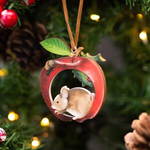 Gisela Graham Assorted Apple With Mouse Wooden Tree Decoration Gisela Graham Assorted Apple With Mouse Wooden Tree Decoration