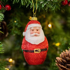 Gisela Graham Glitter Acrylic Santa Tree Decoration Gisela Graham Glitter Acrylic Santa Tree Decoration